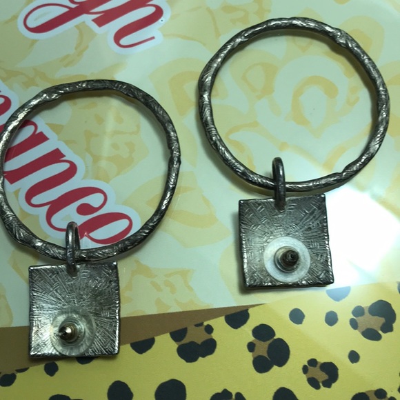 Vintage Hammered Silver Earrings Textured AWESOME - Picture 7 of 8